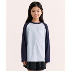 스탠다드 키즈 STANDARD KIDS 오버사이즈 래글런 긴소매 티셔츠 [블루 그레이/네이비] MKDTLZX73-M1 685703