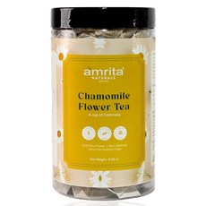 Amrita Naturals 카모마일 플라워 티 - 티백 50개 | 100% 생 카모마일 | 카페인 프리 진정 허브 티 | 자연적으로 진정 꽃 주입 | 첨가제 없음 | 편안한, 카모마일 꽃차
