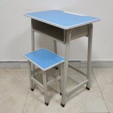 책상스툴 레트로 옛날 테이블 책걸상, 4_블루