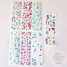 7매 무광 꽃무늬스티커 캘린더스티커 스티커팩 노트스티커