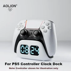 PS5 컨트롤러 AOLION PlayStation Edge 시계 충전베이스 무선 고속 데스크탑 액세서리, 01 하얀색