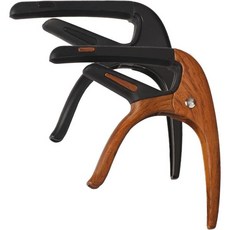 어쿠스틱 및 일렉트릭 기타용 기타 카포 2팩 카포 6현 어쿠스틱 카포 기타 액세서리(블랙 우드 그레인), Black-Wood Grain, 블랙-블랙