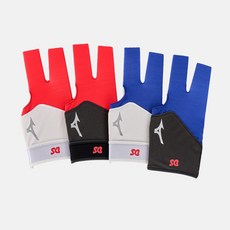 DS 미즈노 당구 장갑 D타입 블랙가죽-레드, 블랙-레드, 1개