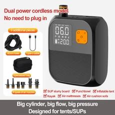 고압 20PSI 휴대용 에어 컴프레서 스탠드업 패들 SUP 펌프 서핑 카이트 매트리스 텐트용 패들보드, 01 Black, 01 빠른, 01 Black