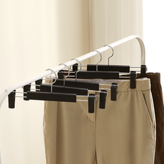 씨인크 바지걸이 논슬립 치마 집게 고급 옷걸이, 블랙, 5개