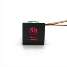 1PC 자동차 빨간색 LED 라이트 안개등 전원 켜기 버튼 레이더 스위치 VW 골프 6 5 Jetta Scirocco 2006 201, 04 Front Camera
