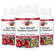 네추럴팩터스 크랜리치 슈퍼 스트랭스 크랜베리500mg, 90정, 3개