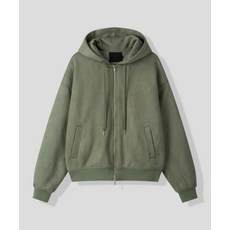 [블랙모먼트] ​​페이크 스웨이드 후드 집업 자켓 [올리브]