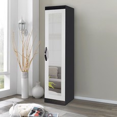 솜씨방 심플 친환경 E0 400 거울틈새옷장(이단봉형) 낮은 신혼부부 원룸, 웬지화이트