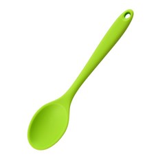 食品級矽膠小湯匙, 1個, 加厚-小號湯匙綠色