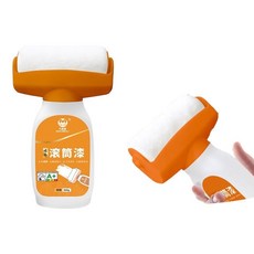 秒出【台灣公司現貨】牆面滾筒漆，水性乳膠漆大滾筒膏，快速乾燥補牆漆, 1個, 滾筒油漆【含刷子+500g油漆】