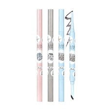 FLORTTE花洛莉亞 玻璃海系列 雙頭眼線膠筆 持久防水不暈染 新手適用, 01撒浪黑, 1個