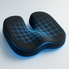 유용몰 기능성 메모리폼 꼬리뼈 엉덩이 방석, 블랙