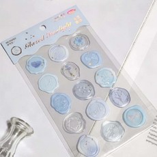 실링스티커 블루 왁스 씰 감성 봉인 장식 편지봉투 고급스러운 스티커, 상세페이지 참조, 상세페이지 참조