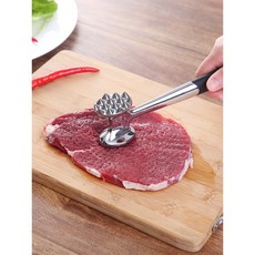 양면 송 육 망치 스테이크 망치 부 드 러 운 고기 바늘 스 테 인 리 스 스틸 아연 합금 두 드 리 기 돼지 갈비 독일 두 드 리 기 망치 도구, default, 1개