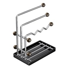 스텐 행주걸이 물빠짐 수세미 거치대 싱크대 수건걸이 3단, 1개, 은색 곡선형
