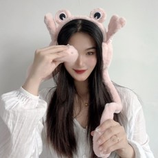 팔딱 개구리 움직이는 귀마개 핑크
