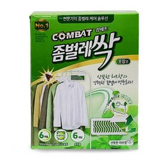 컴배트 좀벌레싹 허브향 옷장 좀벌레퇴치약 벌레약, 18g, 1, 6개입
