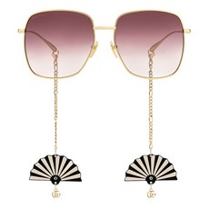 GUCCI 迷鏈系列 金色墨鏡 太陽眼鏡 GG1031S