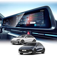 아이오닉6 디스플레이 내비게이션 계기판 풀커버 액정보호 필름 고화질 지문방지, 파노라믹 디스플레이 (풀커버-고화질), 아이오닉6 (22년~현재)