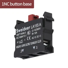 30mm 버튼 스위치 방수 순간 재설정 자동 잠금 전원 푸시 플랫 헤드 10A 1NO 1NC 2NO 빨간색 녹색 노란색, [08] NC Base, [02] 1NC, [02] fixed self-locking, 1개