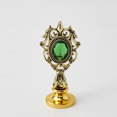 火漆蠟章手柄 火漆章手柄 復古金屬帶鑽 星空圖案火漆印章手柄, 1個, 銅色墨綠鑽手柄