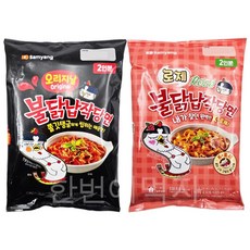 [한번에먹자] 불닭신상 혼합세트 / 오리지날 불닭납작당면 + 로제 불닭납작당면 / 각1개씩 총2봉지, 338.8g