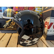 小梁部品 EVO TA502 賽車格復古帽 黑色精裝版 3/4經典重機咖啡騎士半罩式安全帽, 1個