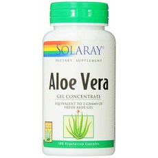 Solaray 蘆薈凝膠濃縮素食膠囊, 100顆, 1罐