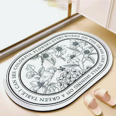 圖案印花矽藻土腳踏墊, 花刻字