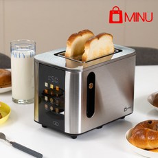 [MINU]디지털 터치 2구 토스터기 베이글 식빵 해동, MNT-T9000