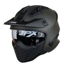 JPX 헬멧 MX-726R 오픈페이스 풀페이스 바이크 오토바이 모듈러 DOT ECE, 03.그린아미 무광