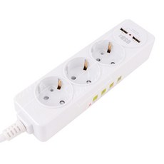 멀티탭 콘센트 USB 2포트 3구 16A, 1개