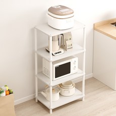 위즈룸 다용도 조립식 전자레인지 선반, 4단, 화이트