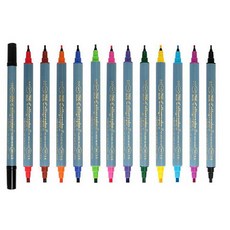 지그 캘리그라피 ZIG-TC-3100 수성 붓펜 트윈팁 손글씨 컬러링, 027 DARK PINK