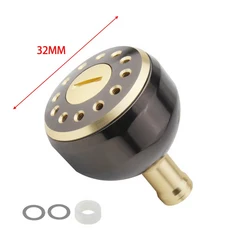 EKFan 1pc 직경 32mm/35mm/38mm 합금 알루미늄 낚시 핸들 손잡이 미끼 주조 스피닝 릴 부품, 18 Brown Tea Gold 32MM, 1개