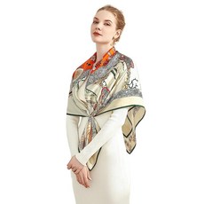 Jeelow 100% 고급스러운 멀베리 실크 엑스트라 라지 스퀘어 스카프 숄 랩 여성용 16 Mommes 106.7 x 106.7cm 이브닝 드레스 그린 스프링 140717, 그린 팰리스