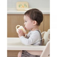 도노도노 맘마존 완전밀폐 실리콘 아기 빨대컵 덕키 옐로우, 퍼피 아이보리