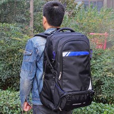 70L超大容量雙肩背包，戶外登山旅行行李包，男女通用款, 8241（70升）黑藍色