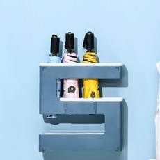 Darumi現代壁掛雨傘架室內擺飾無孔黏貼式, 藍色