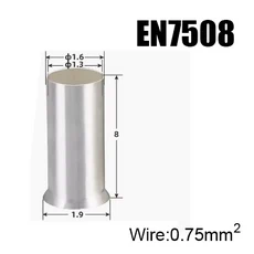 EN 구리 전선 비절연 베어 슬리브 관형 크림프 커넥터 튜브 코드 페룰 케이블 러그 압착 단자, 28 400Pieces EN7508, 01 Copper, 1개