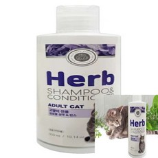 포근한잡화점 허브 성묘용 샴푸 린스 300㎖ 고양이삼퓨 고양이 린스, 1개