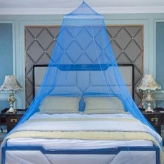 텍스처 모기장 대형 돔 침대용 걸이형 텐트 캐노피 파리 퇴치 침구, 02 Blue