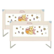 Mommywant 多檔升降床護欄 無縫壓床設計 安全材質 方便拆洗, 蜜罐熊2片L型6.2*5