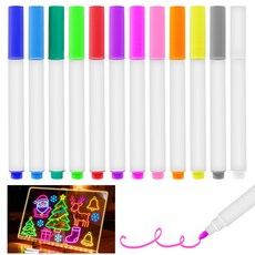 12色兒童彩色筆套裝 水性安全易清洗 玻璃壓克力繪畫筆, 彩色, 1套