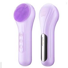 소닉 방수 페이셜 클렌징 브러시 충전식 스크러버 각질 제거 진동 딥 클린 페이스 클리너 스킨 케어 도구, 없음, 1) Purple