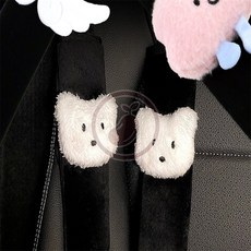 팥들 자동차 벨트 쿠션 안전벨트쿠션커버, 핑크 구름