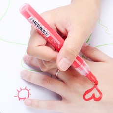 낙서펜 지워지는 수용성펜 바디펜슬 바디펜, 레드, 1개