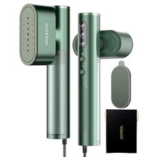 Jack & Rose 핸디형 스탠드 스팀다리미 | 여행용 휴대용 15초 급속 예열 스팀&다리미 2in1 (100-220V 듀얼 전압) | 글로벌/유럽용 여행 사이즈, Green, SC-001