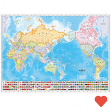 세계지도 국기 코팅 어린이 전 세계 여행 도 맵